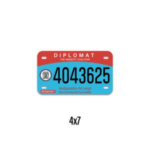 Amnesty Coalition Diplomatic Motorcycle Plate