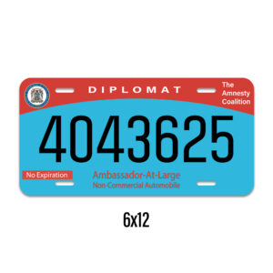 Amnesty Coalition Diplomatic Car Plate